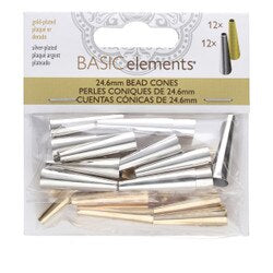 Metal Cones - 12 Silver & 12 Gold - 24.6MM - 24pcs