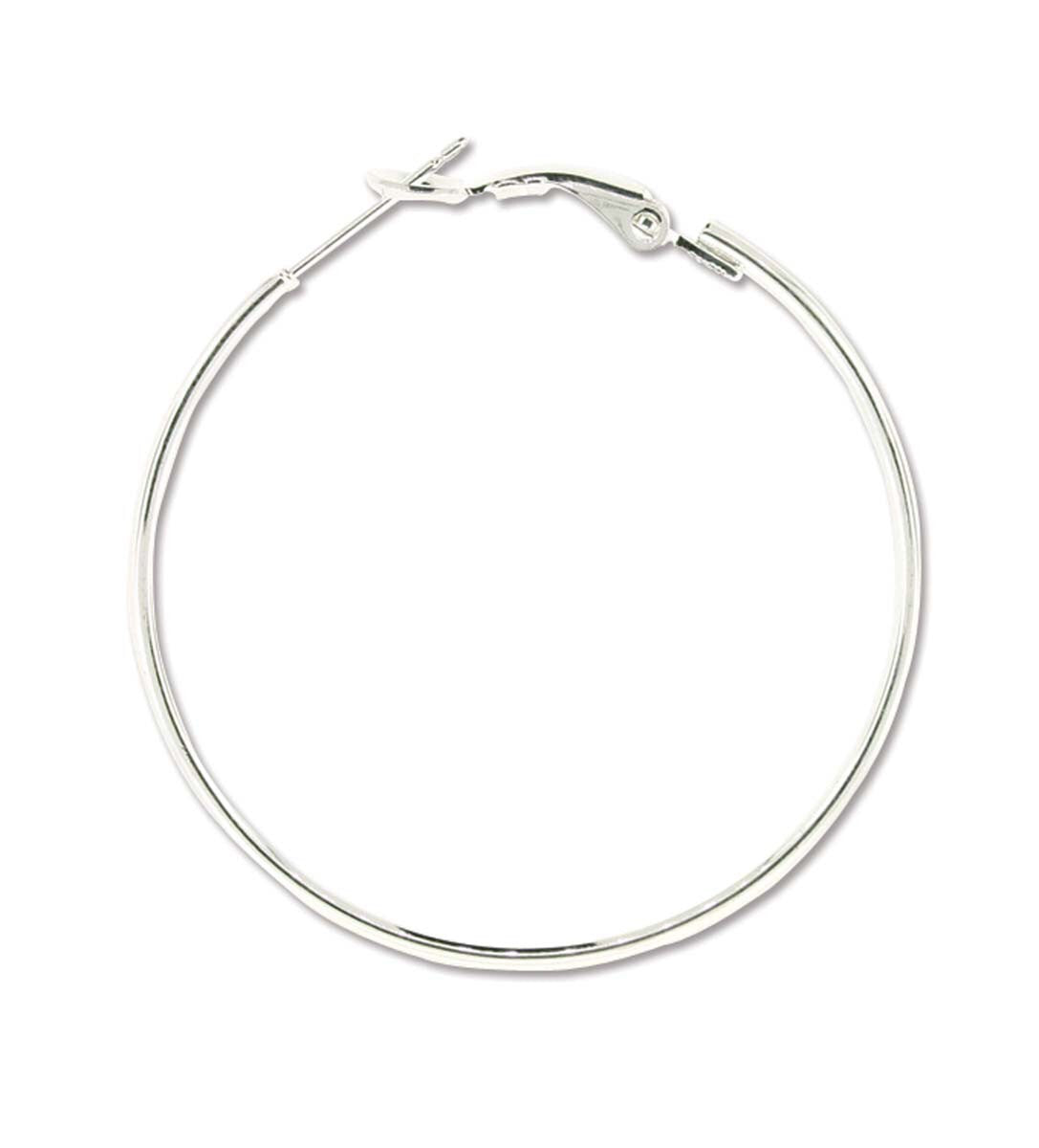 Silver Hoops - 1 pair- 40mm