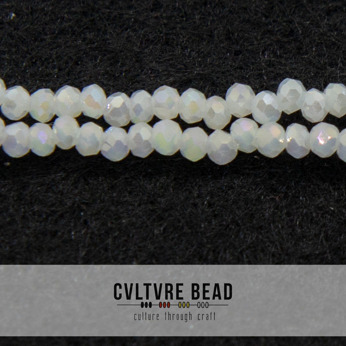 Crystal Lane Rondelle - 1.5x2.5mm - Op. White Matt AB