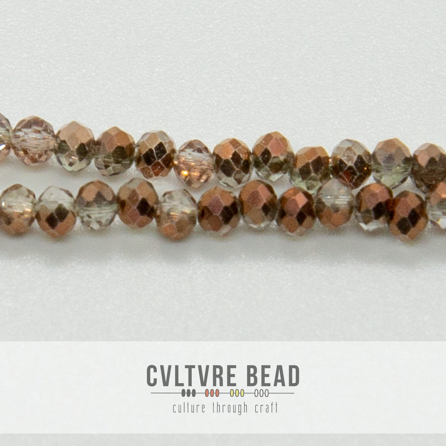 Crystal Lane Rondelle - 1.5x2.5mm - Transparent Crystal w/Half Copper Iris