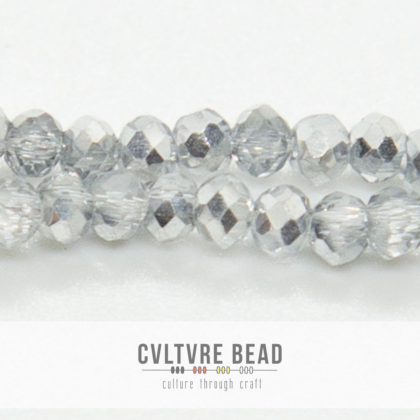 Crystal Lane Rondelle - 1.5x2.5mm - Trans. Half Silver Iris