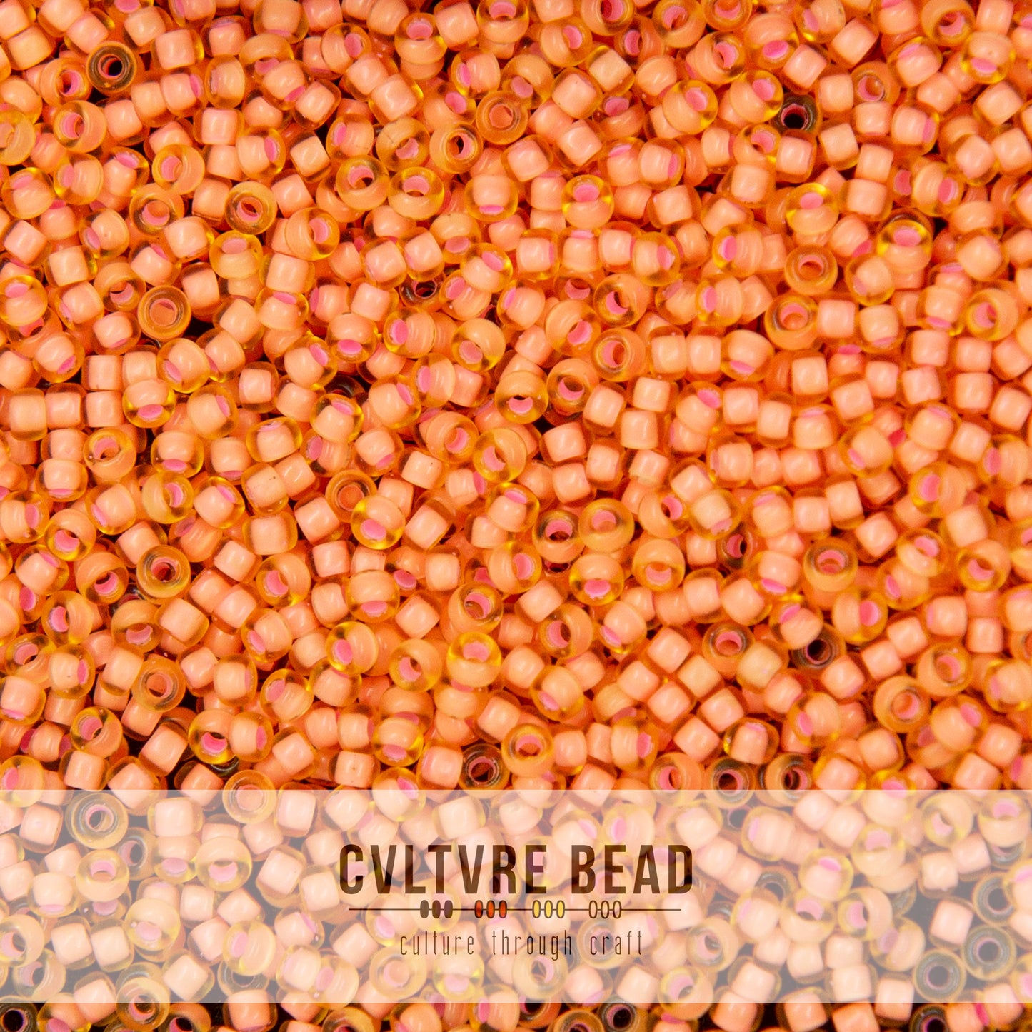 11/0 Semi-Matte Salmon/Lined Lt. Amber - 23g - Miyuki Seed Bead