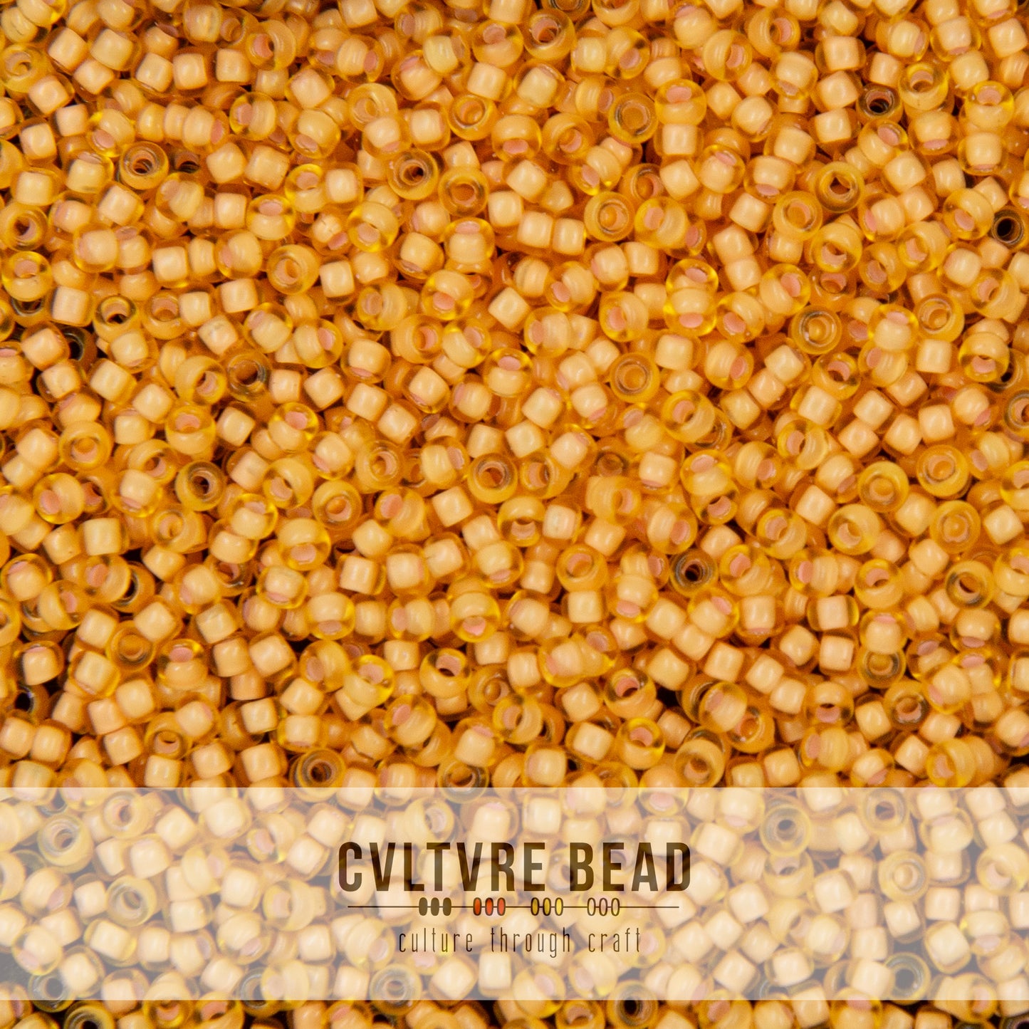 11/0 Semi-Matte Lt.Peach/Lined Amber - 23g - Miyuki Seed Bead