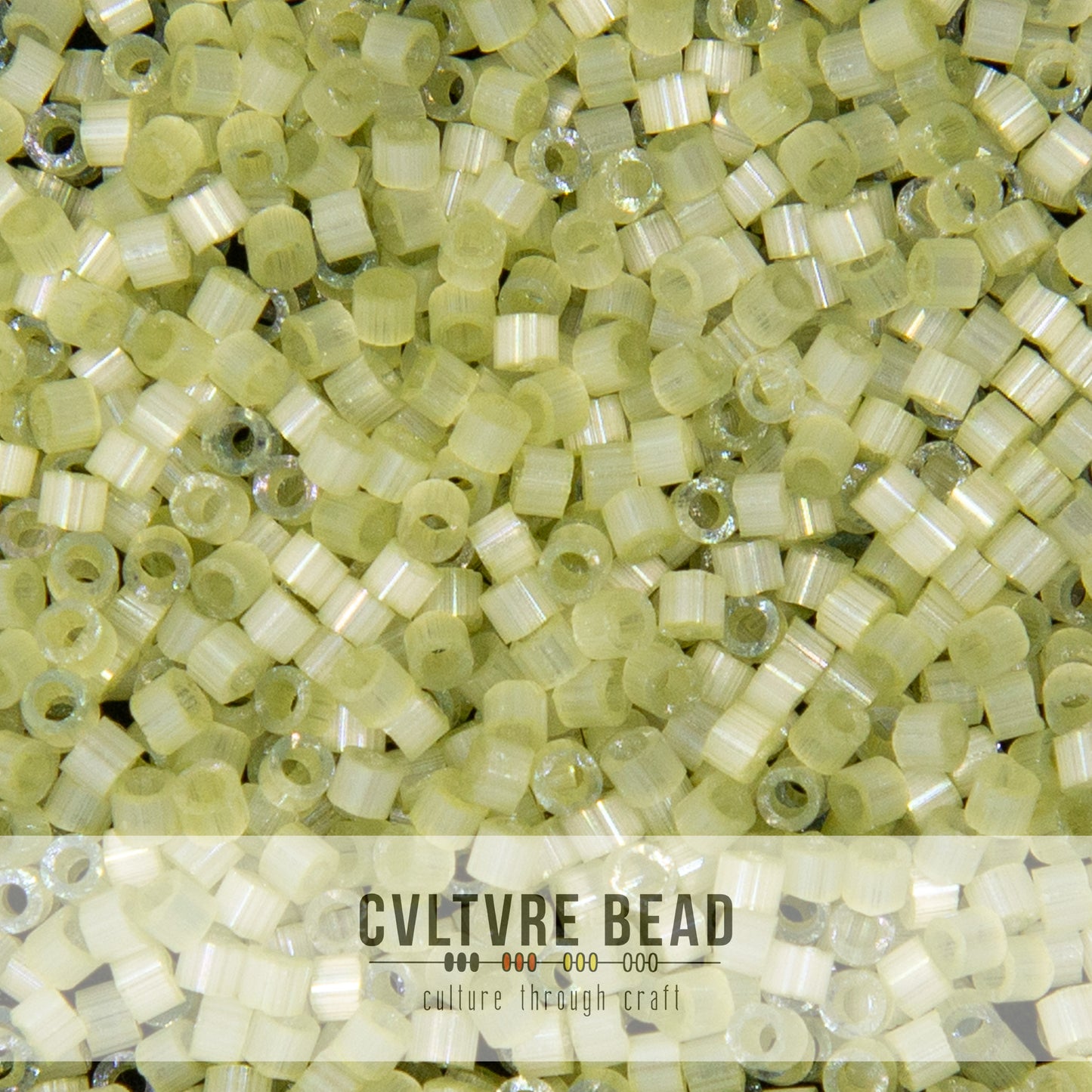 11/0 Silk Satin Pale Lime Dyed - Miyuki Delica - 7.2 gram tube