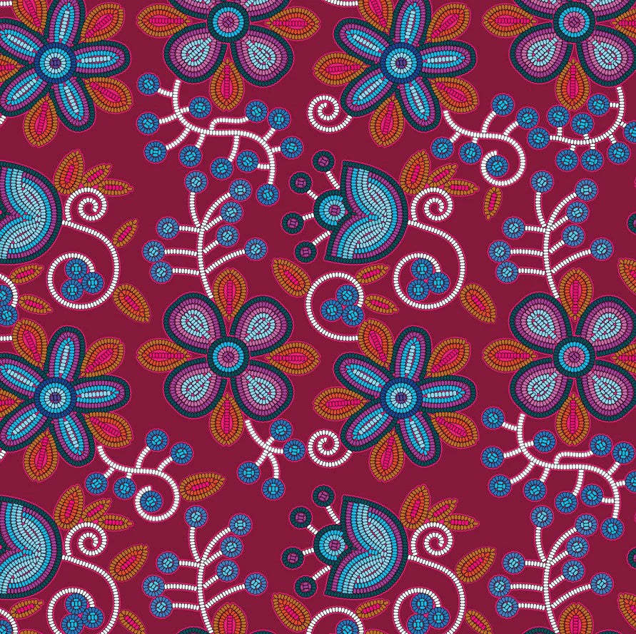 Cardinal Garden Cotton Poplin Fabric - 1 yd