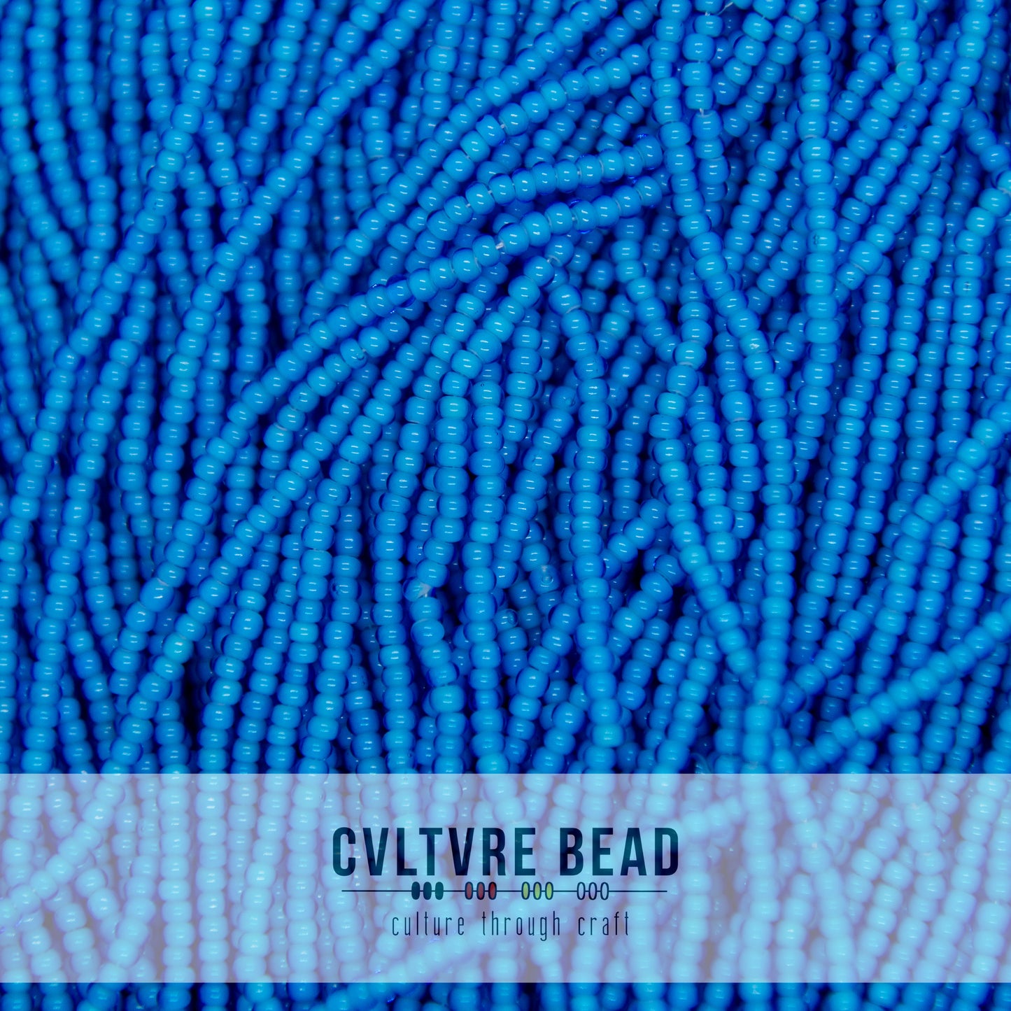 Czech Seed Bead 10/0 Aqua White Heart - 1 Hank