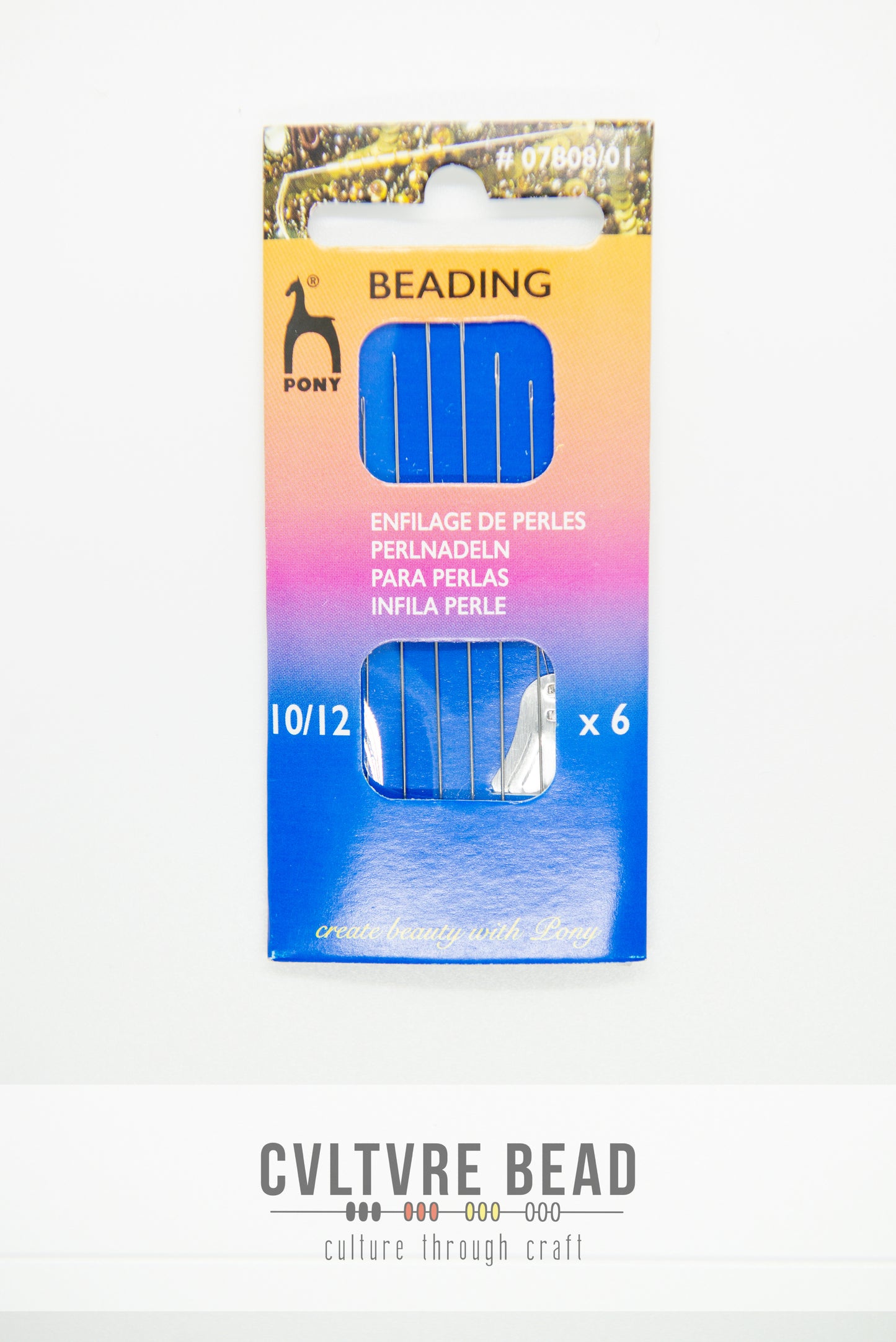 Pony Beading Needles No. 10/12 - 6 pack w/ Threader