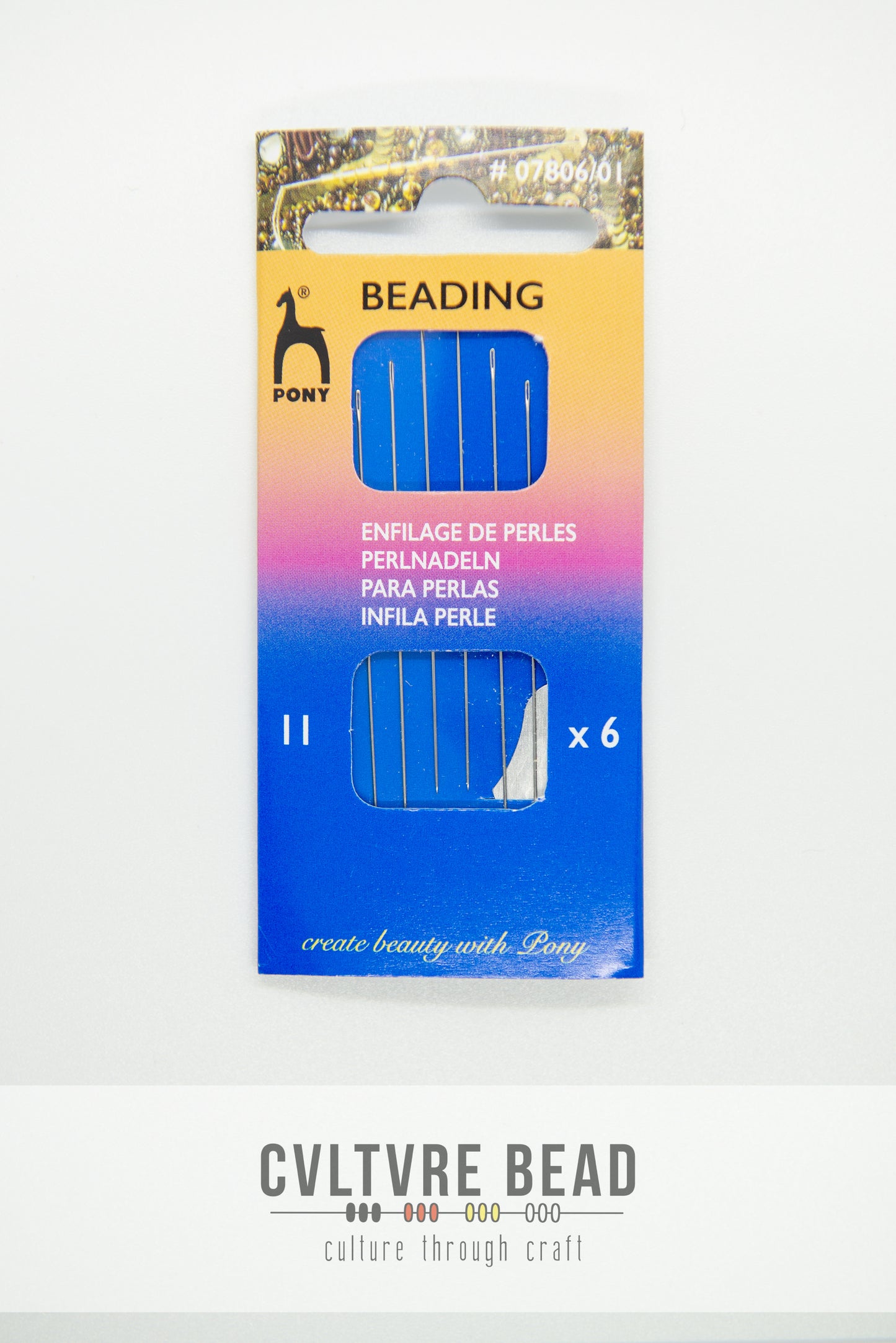 Pony Beading Needles No. 11 - 6 pack w/ Threader