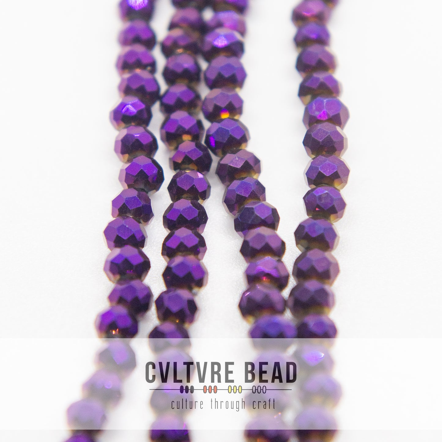 Crystal Lane Rondelle - 3x4mm - Opaque Purple Iris