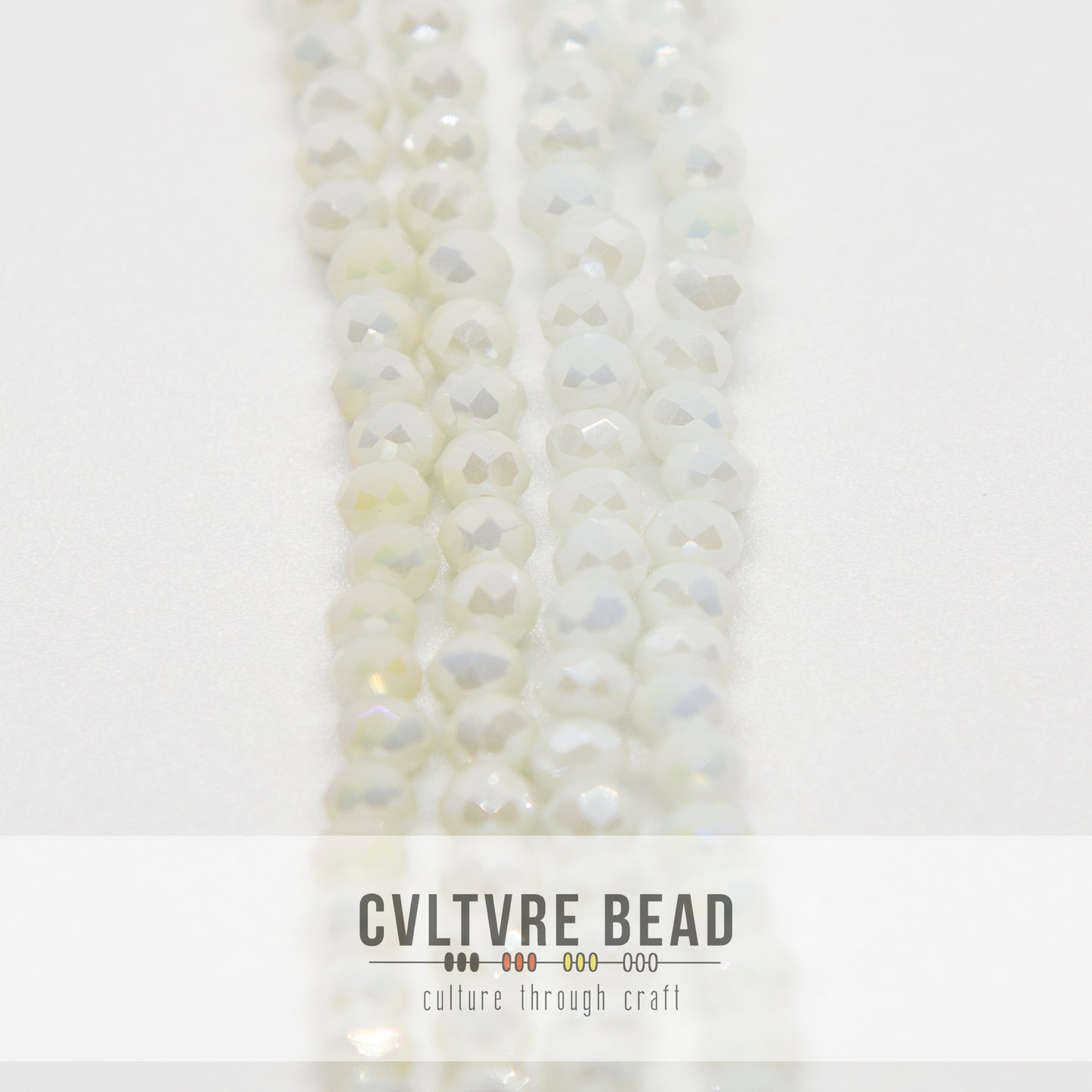 Crystal Lane Rondelle - 3x4mm - Opaque White AB