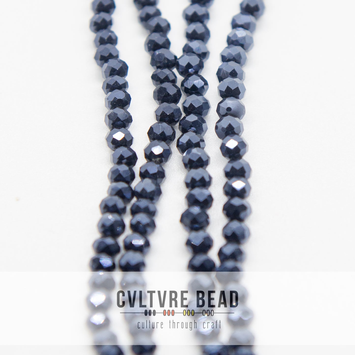 Crystal Lane Rondelle - 3x4mm - Opaque Gunmetal Luster