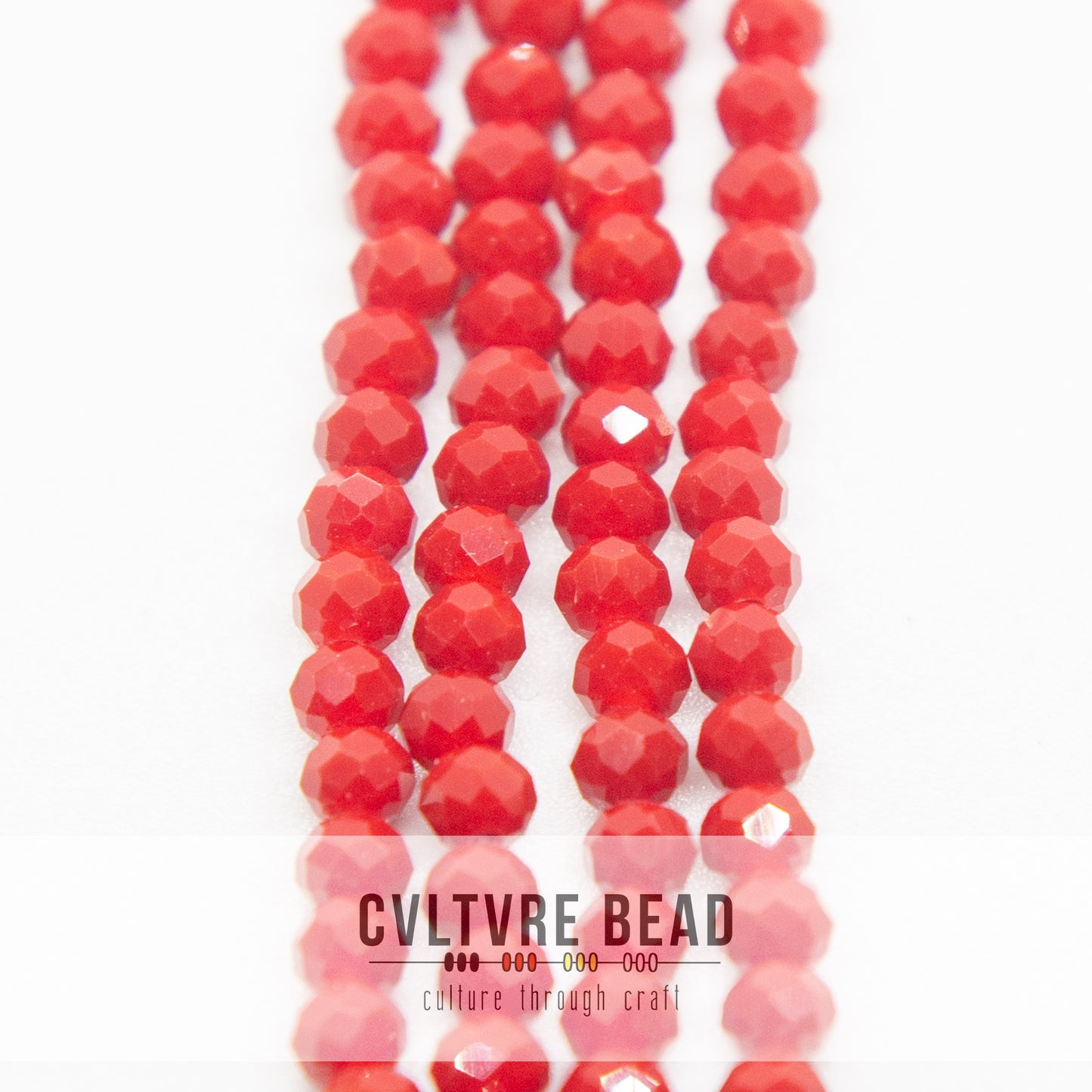 Crystal Lane Rondelle - 3x4mm - Opaque Red