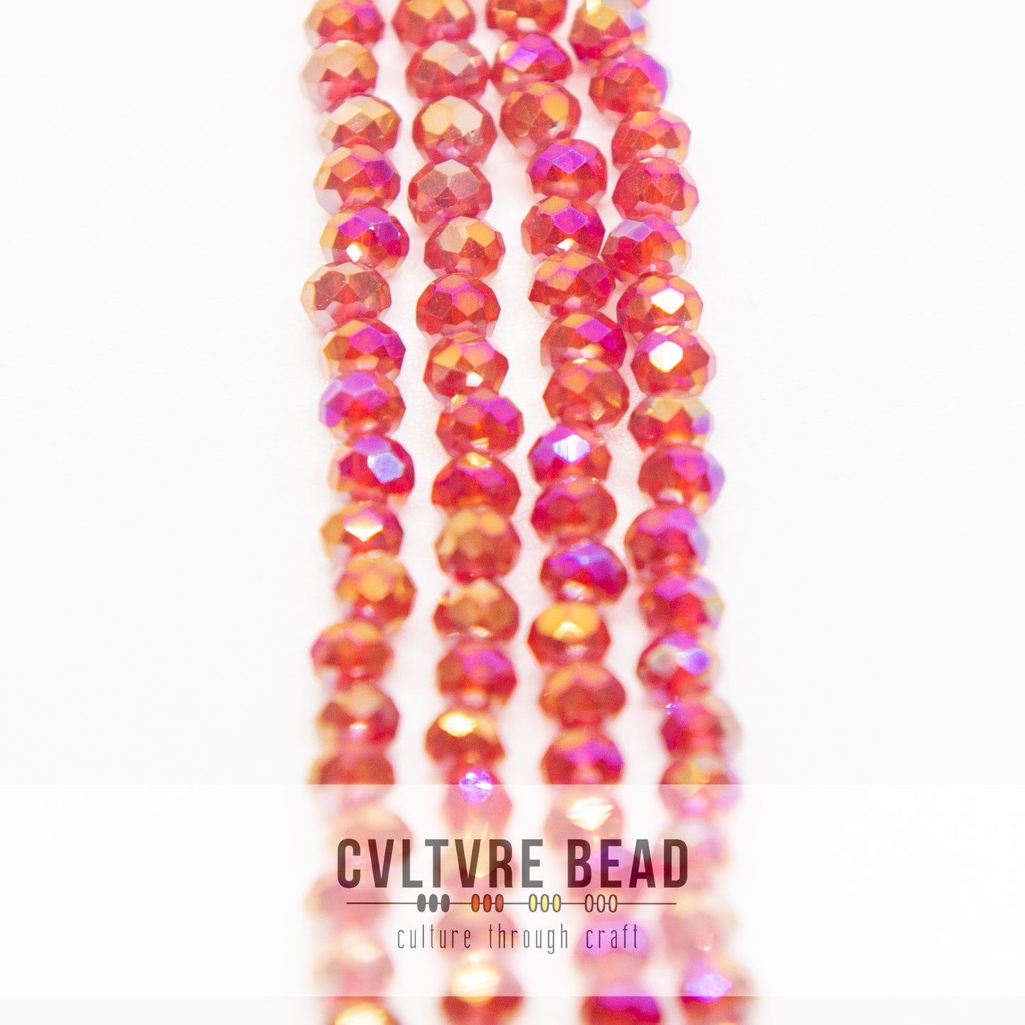 Crystal Lane Rondelle - 3x4mm - Transparent Red AB