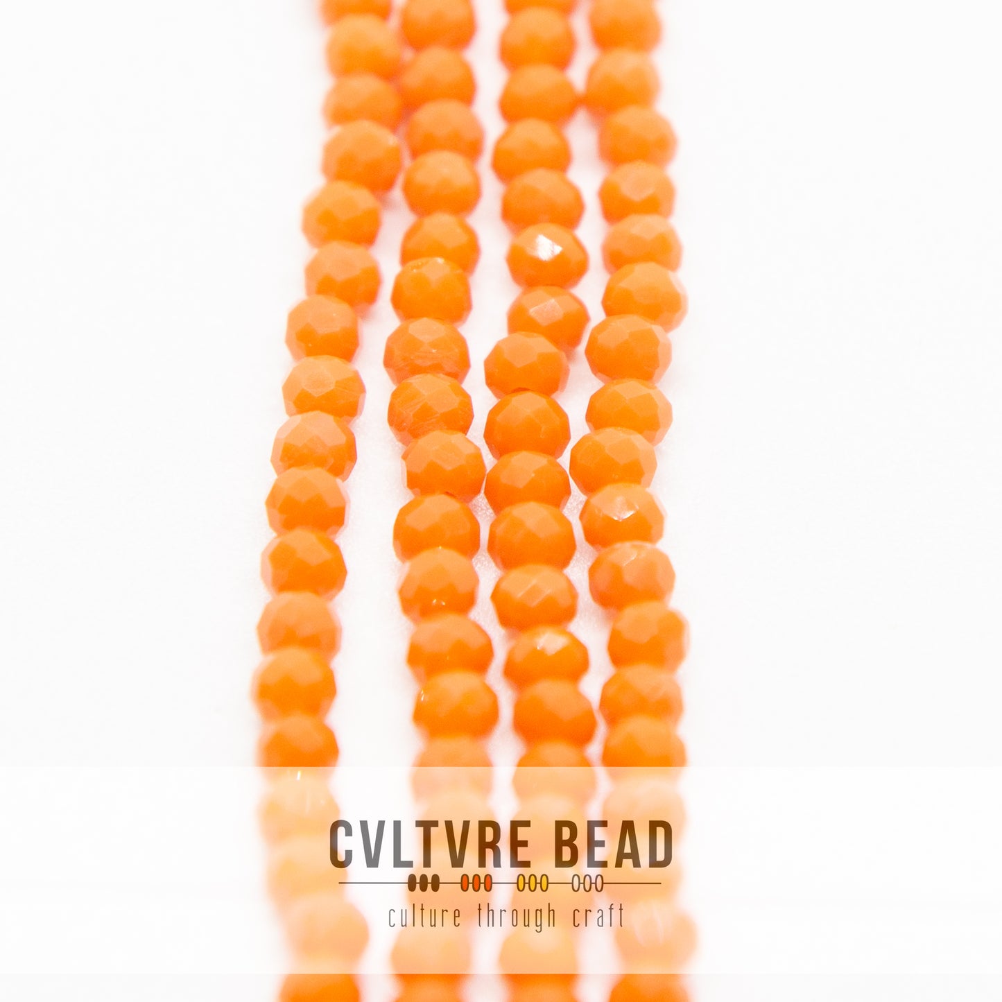 Crystal Lane Rondelle - 3x4mm - Opaque Orange