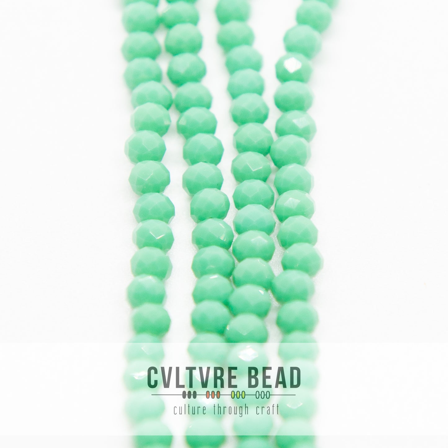 Crystal Lane Rondelle - 3x4mm - Opaque Turquoise Green