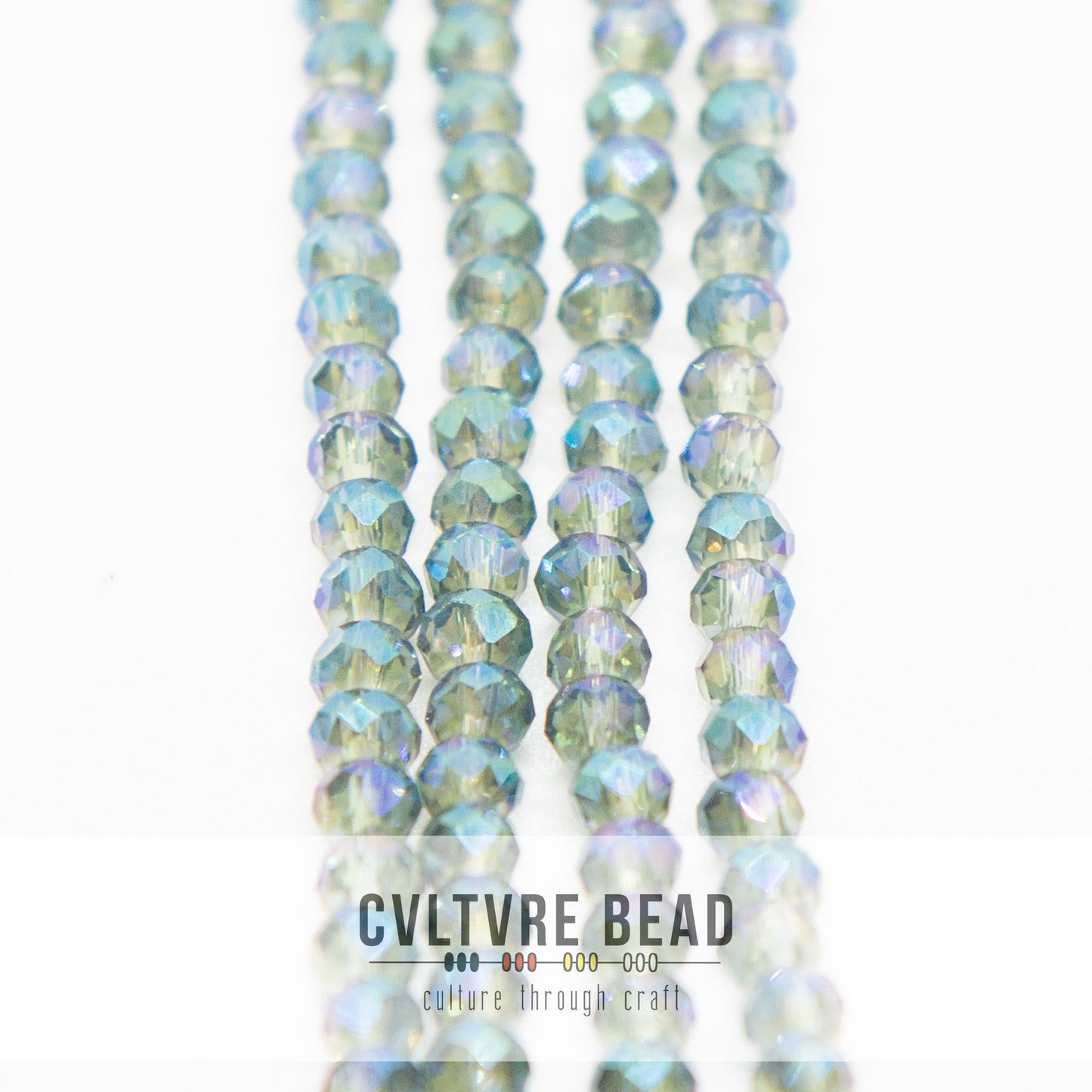 Crystal Lane Rondelle - 3x4mm - Transparent Green Luster