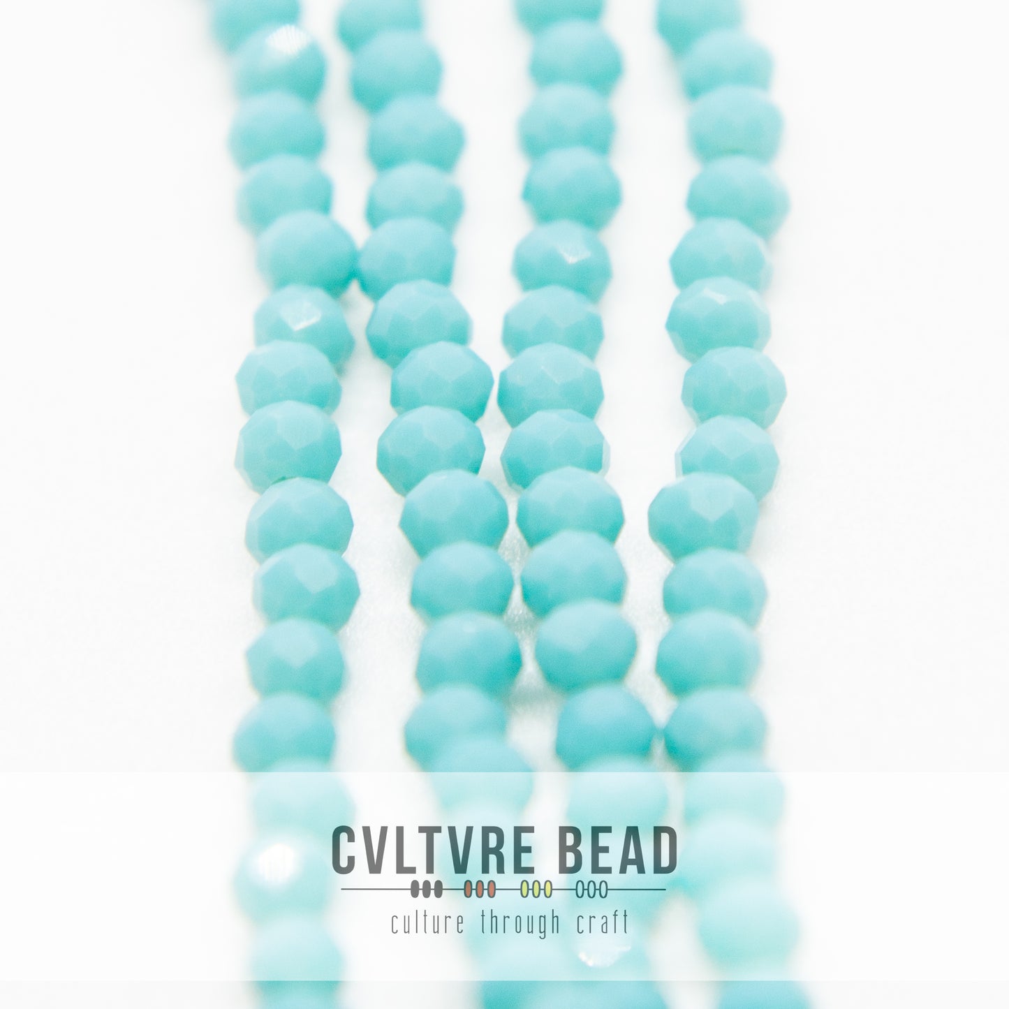 Crystal Lane Rondelle - 3x4mm - Opaque Turquoise Blue