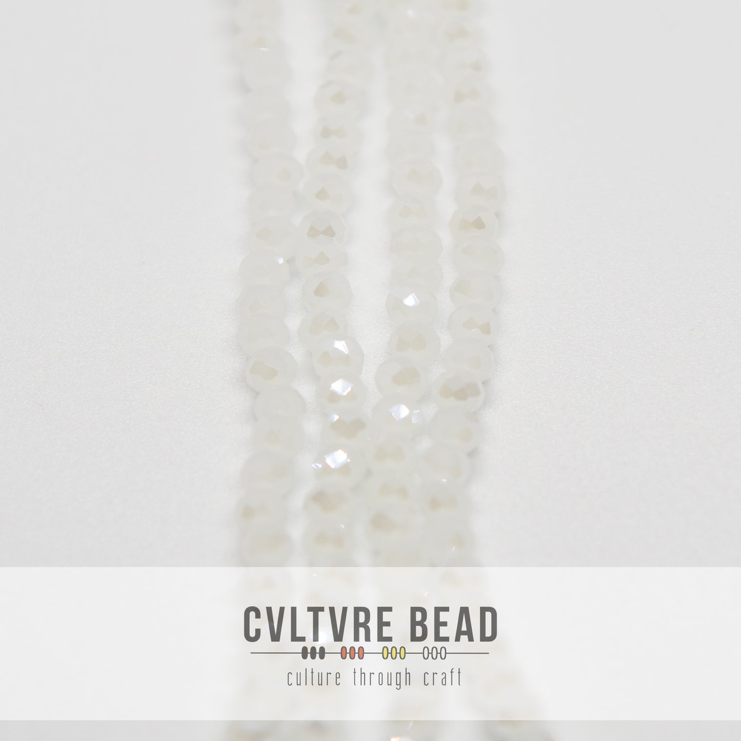 Crystal Lane Rondelle - 3x4mm - Opaque White Matt AB