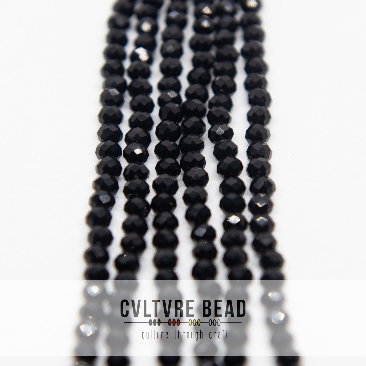 Crystal Lane Rondelle - 3x4mm - Opaque Black