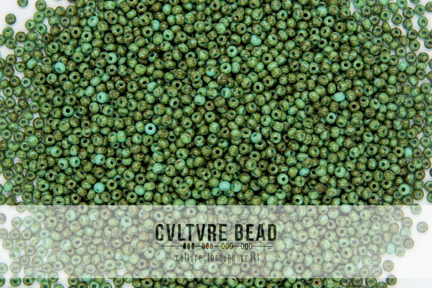 Czech Seedbead 10/0 Opaque Travertine on Turquoise 20g