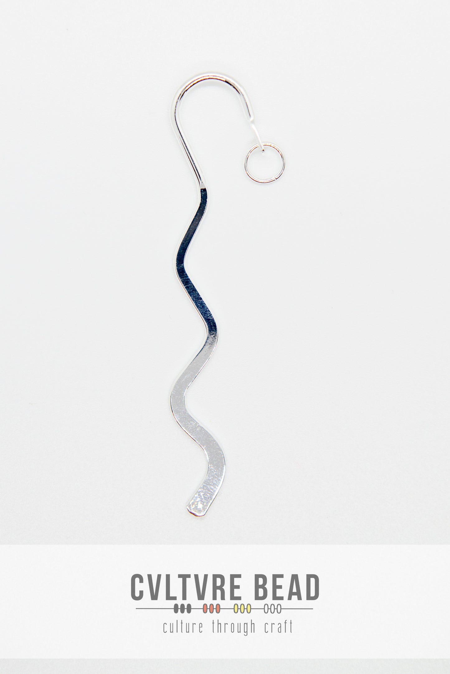 Silver Bookmark - Squiggle 3.35”