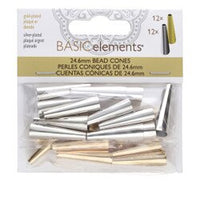 Metal Cones - 12 Silver & 12 Gold - 24.6MM - 24pcs