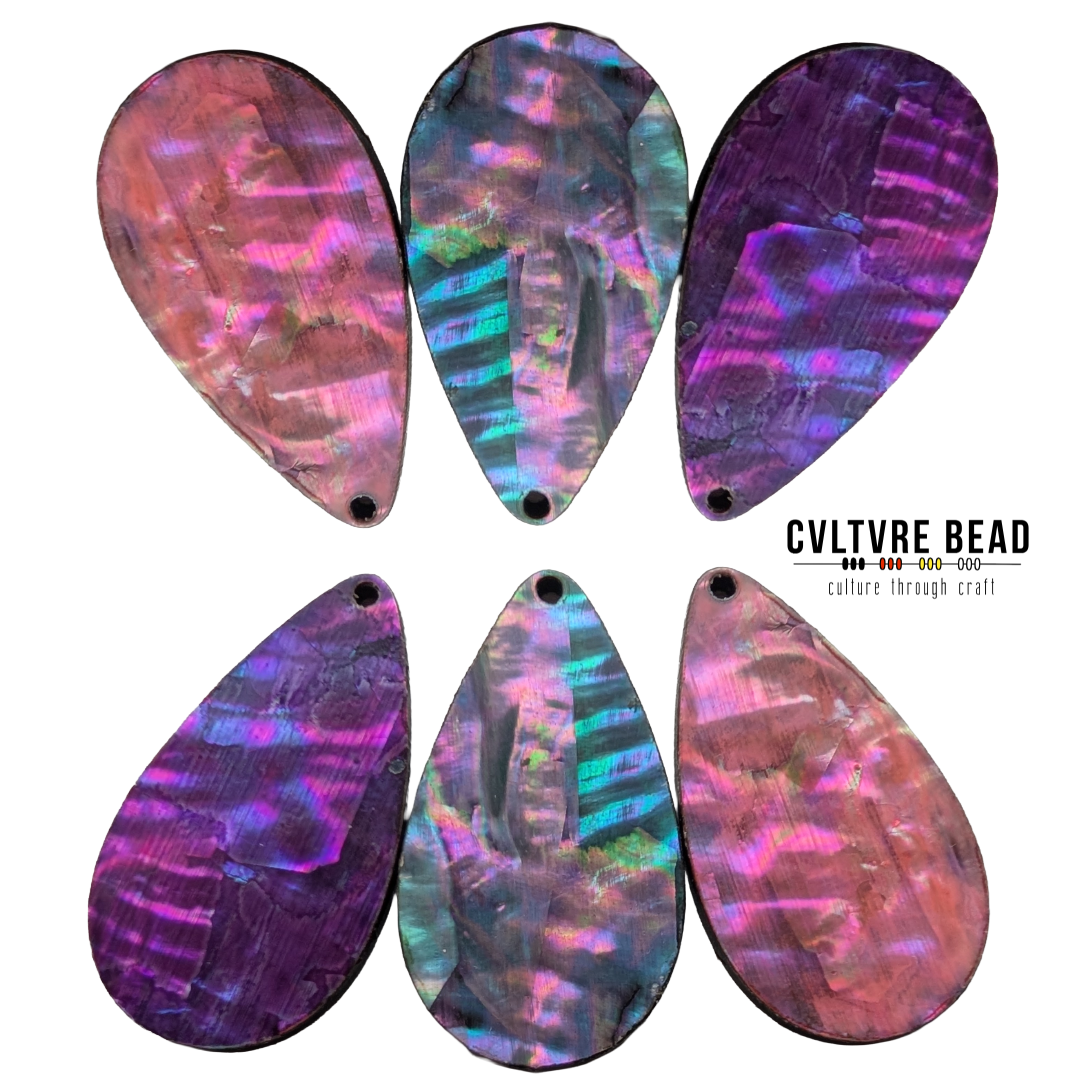 Abalone Shell Cabs - 3 pairs - 35x20mm