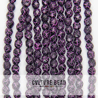 Ionic Jet/Pink - Czech Fire polished Beads - 4mm