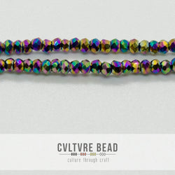 Crystal Lane Rondelle - 1.5x2.5mm - Opaque Multi Color Iris