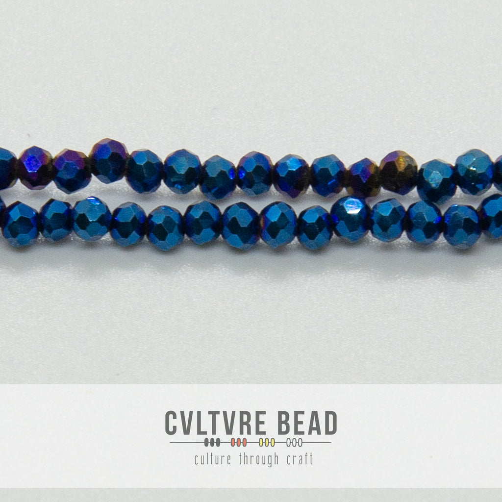 Crystal Lane Rondelle - 1.5x2.5mm - Opaque Blue Iris