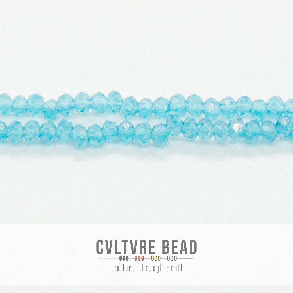 Crystal Lane Rondelle - 1.5x2.5mm - Transparent Blue AB