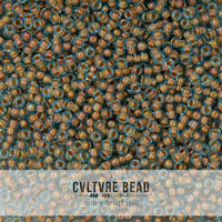 11/0 Cream Lined Aqua - 23g - Miyuki Seed Bead