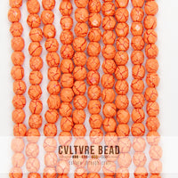 Ionic Orange/Dark Red - Czech Fire polished Beads - 4mm