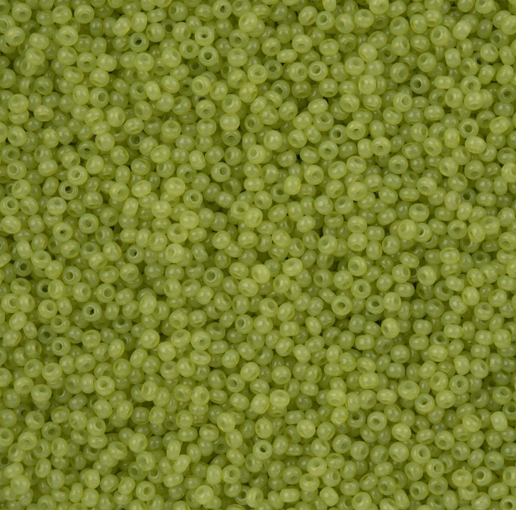Czech Seed Bead 11/0 Alabaster Light Green Solgel - 23g