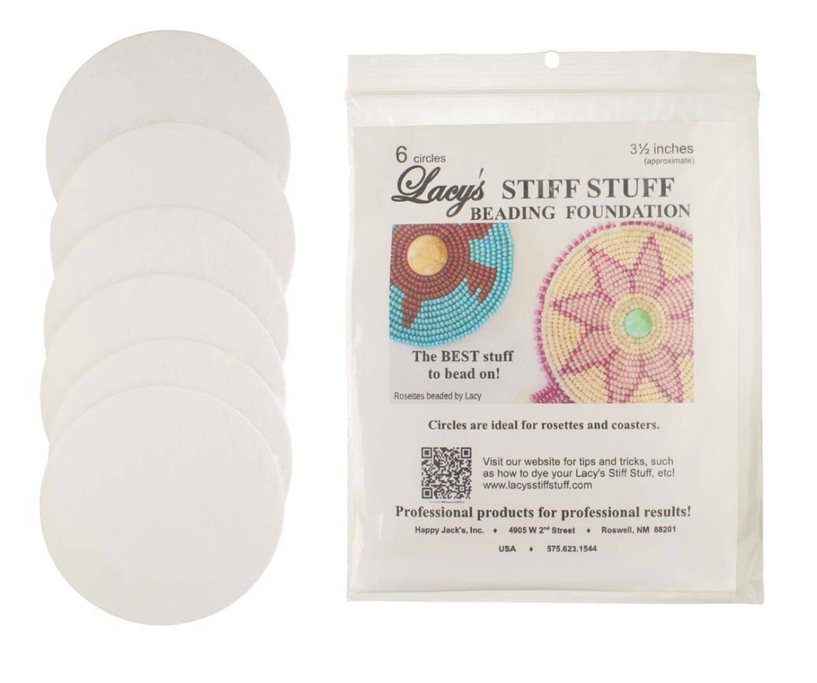 Lacy's Stiff Stuff - White - 3.5" Circles - 6pcs