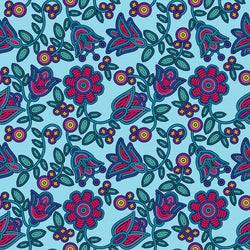 Beaded Nouveau Marine Cotton Poplin Fabric - 1 yd