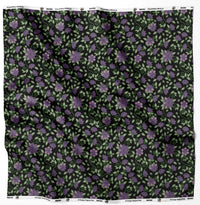Purple Beaded Rose Cotton Poplin Fabric - 1 yd
