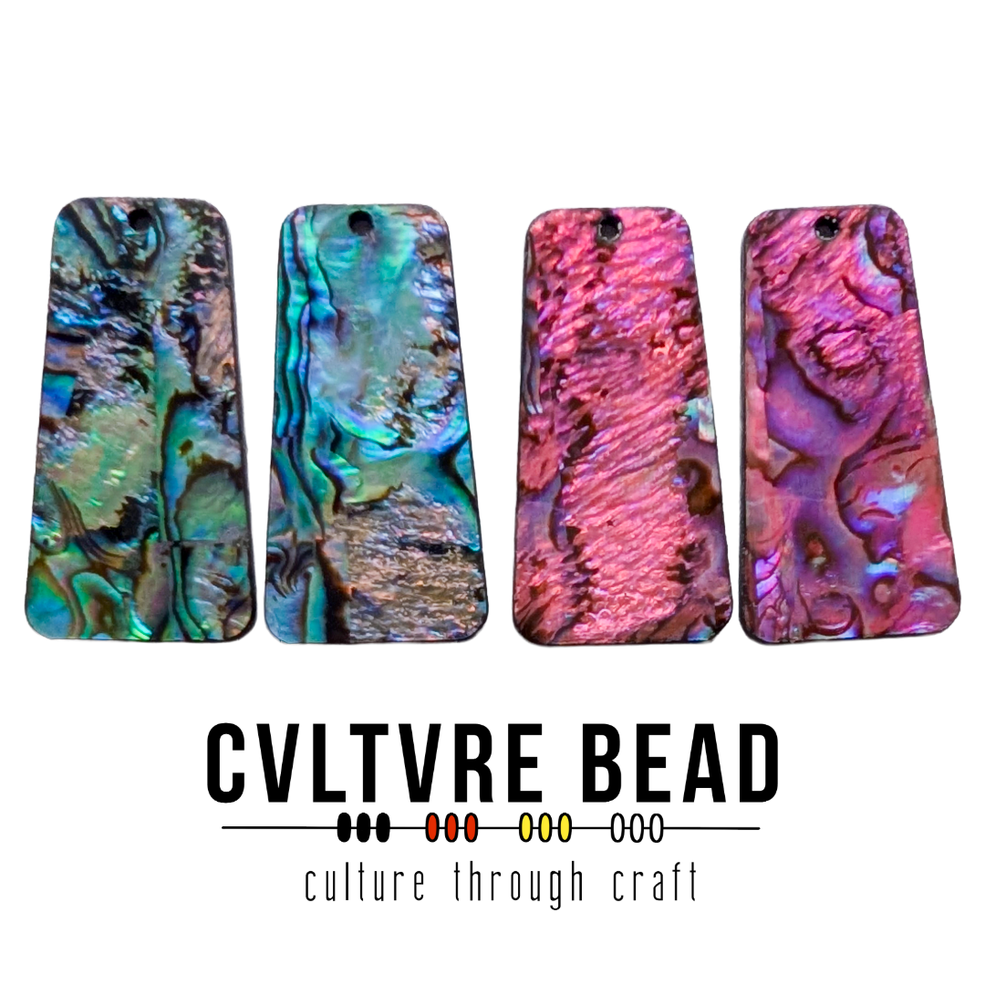 Abalone Shell Trapezoid Cabs - 2 pairs - 37x19mm