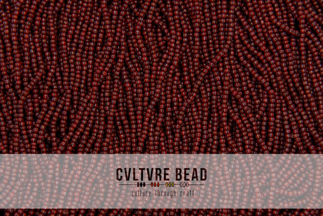 Czech Seed Bead 11/0 Striped Cranberry 22g vial