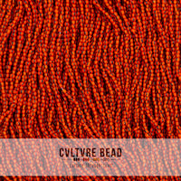 Czech Seed Bead 12/0 - Red Orange/Black Striped - 1 Hank