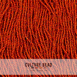 Czech Seed Bead 12/0 - Red Orange/Black Striped - 1 Hank