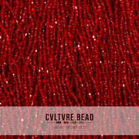 Czech Seed Bead 12/0 - Red Satin - 1 Hank