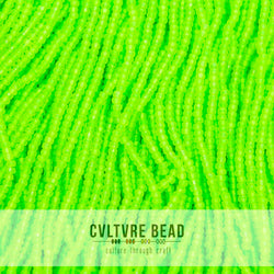 Czech Seed Bead 10/0 Neon Green Transparent - 1 Hank