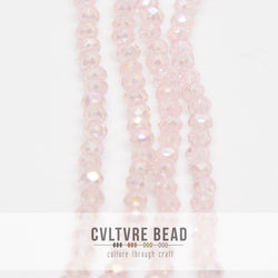 Crystal Lane Rondelle - 3x4mm -  Transparent Pink AB