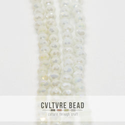 Crystal Lane Rondelle - 3x4mm - Opaque White AB