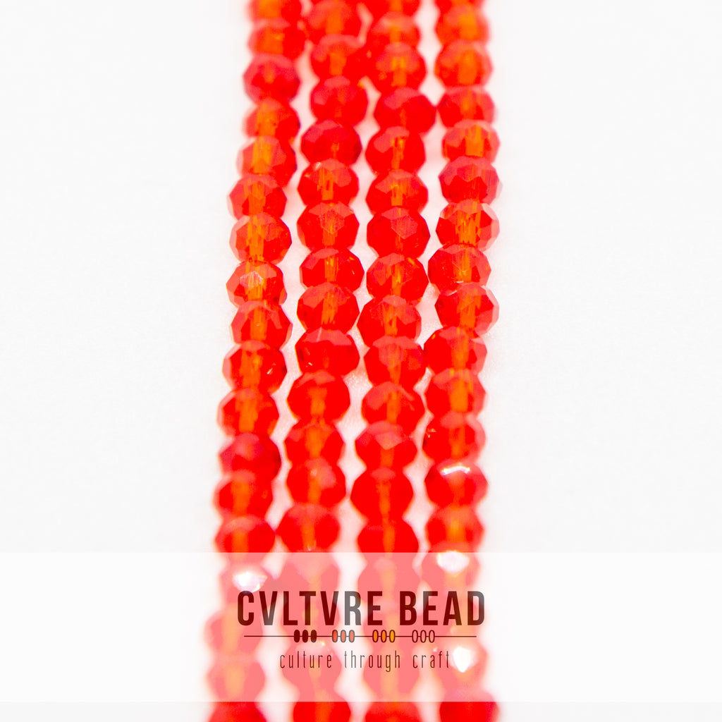 Crystal Lane Rondelle - 3x4mm - Transparent Red