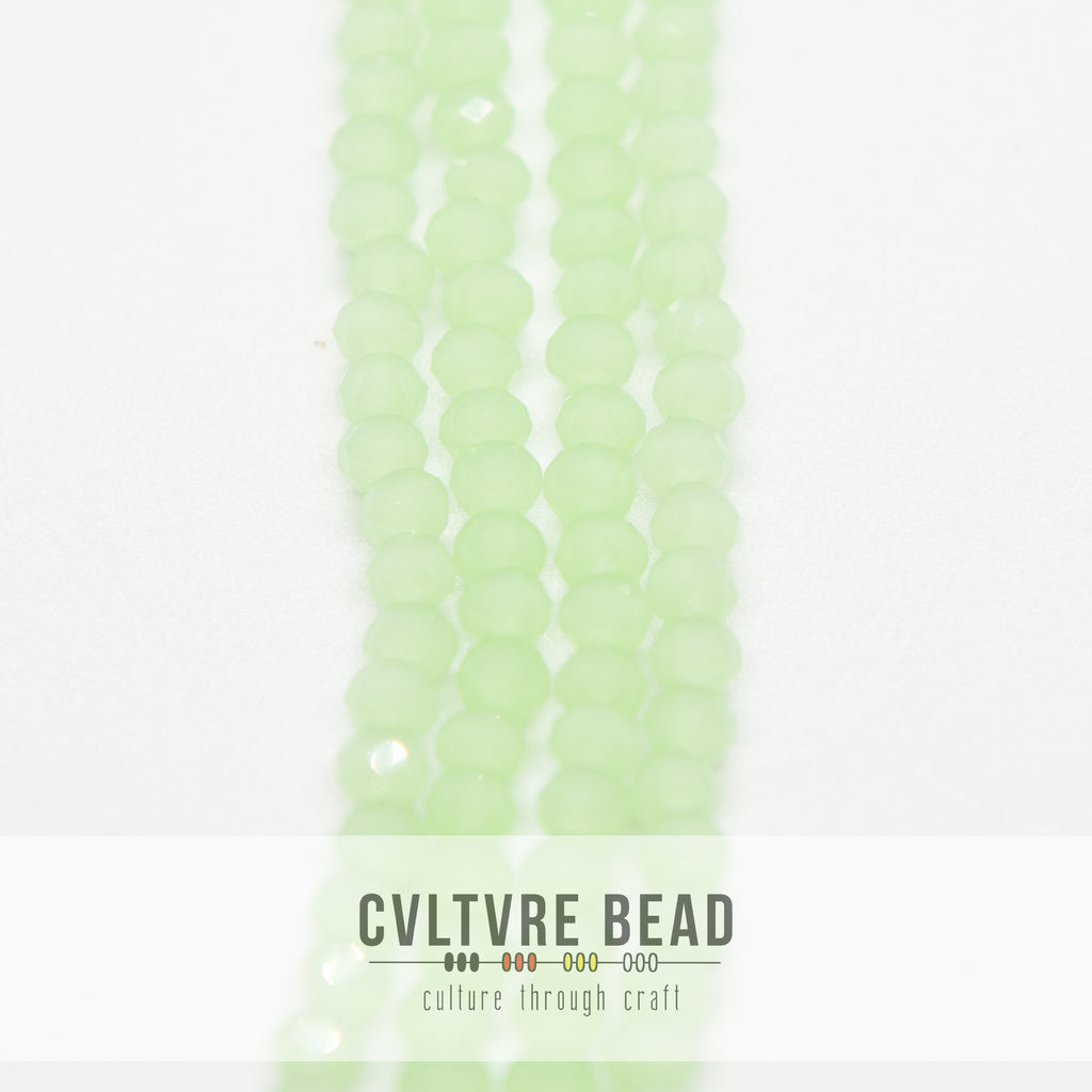 Crystal Lane Rondelle - 3x4mm - Opaque Light Green