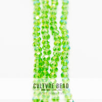 Crystal Lane Rondelle - 3x4mm - Transparent Green AB