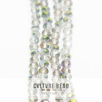 Crystal Lane Rondelle - 3x4mm -  Transparent Rose Green Luster