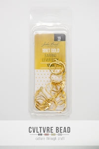 Earring Lever Back 18kt Gold 15mm - 12pcs